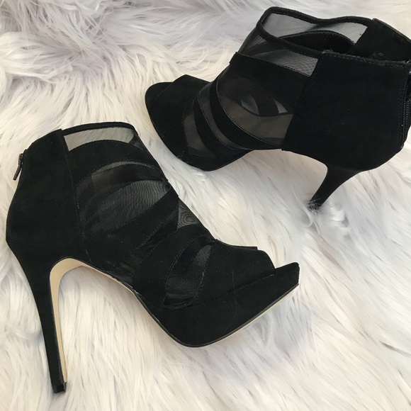 Abireri Bootie Black suede and mesh heel - Picture 4 of 7